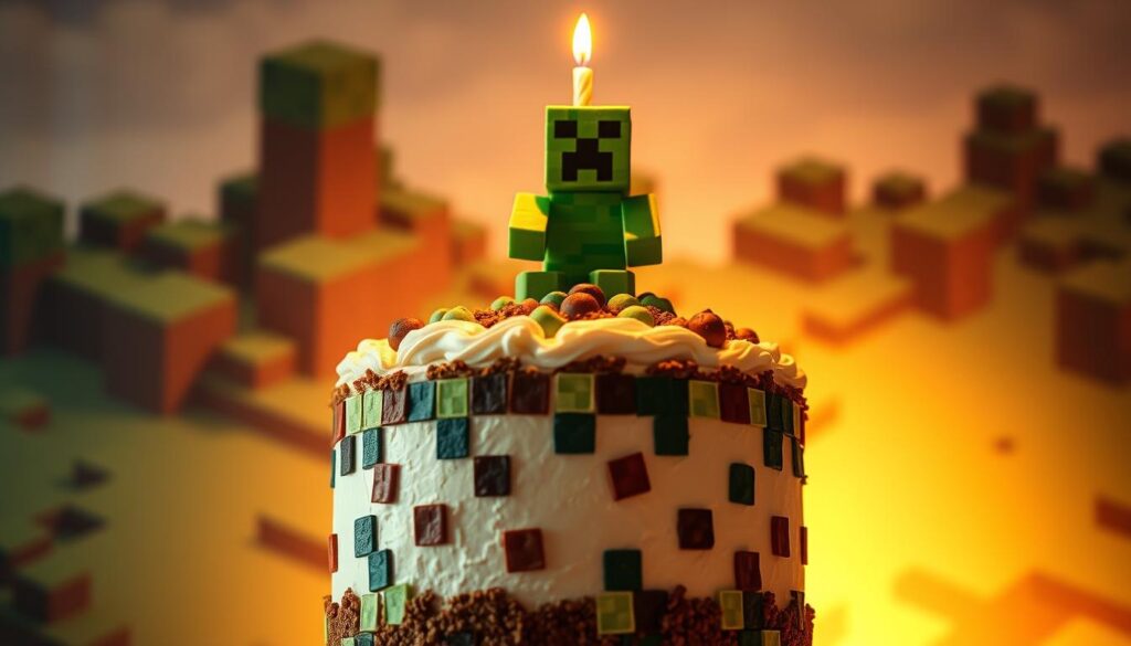 birthday minecraft cake